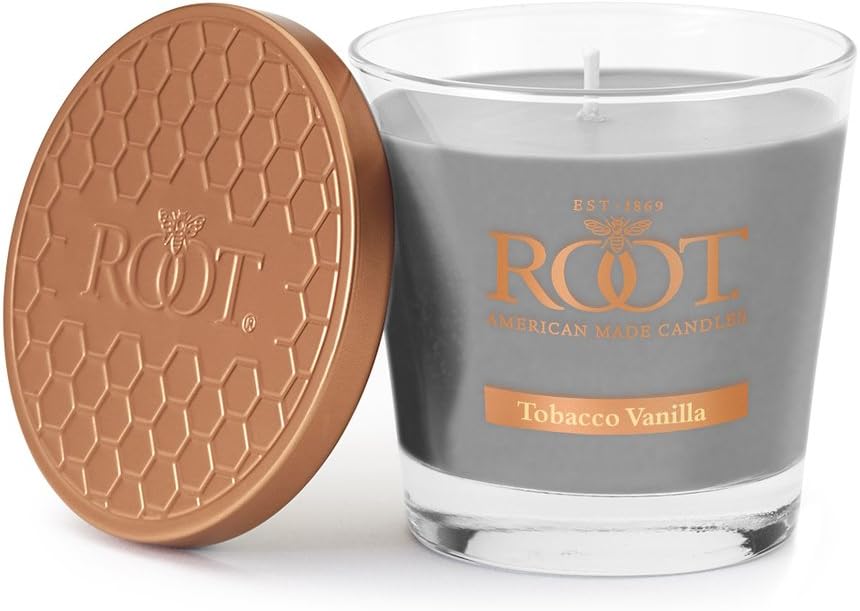 Root Candles Honeycomb Veriglass Scented Beeswax Blend Candle - Small - Tobacco Vanilla