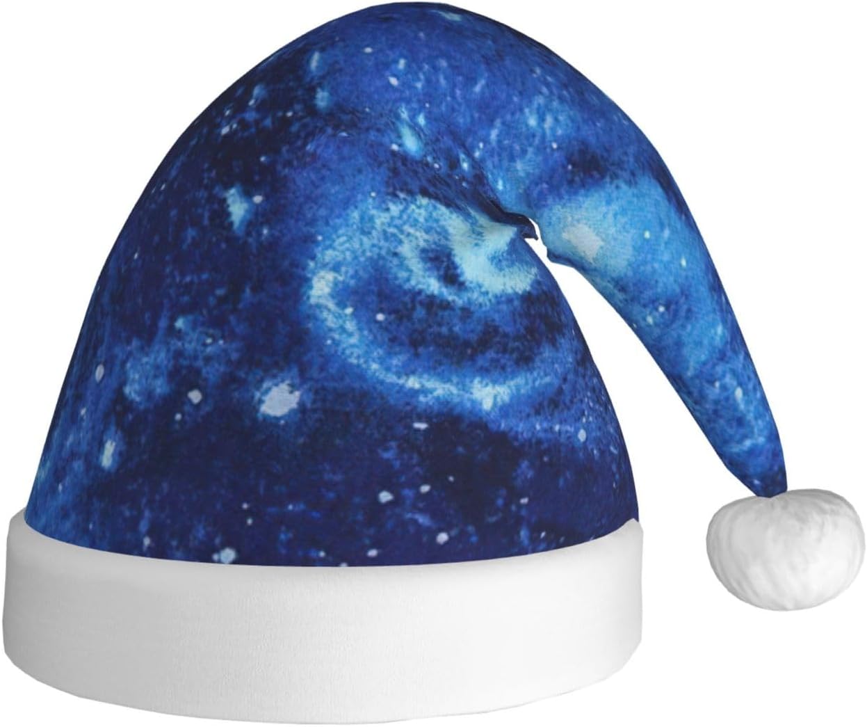 QinZheng Blue Universe Space Galaxy Santa Hat for Women