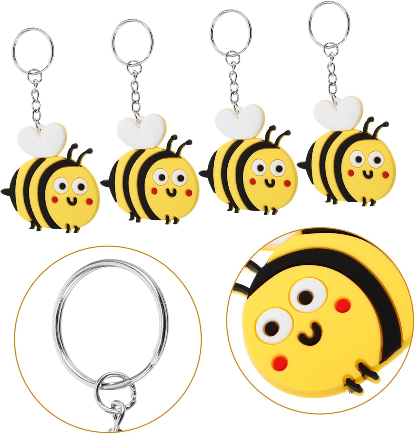 10pcs Cute Cartoon Bee Keychain for Bags and Backpacks