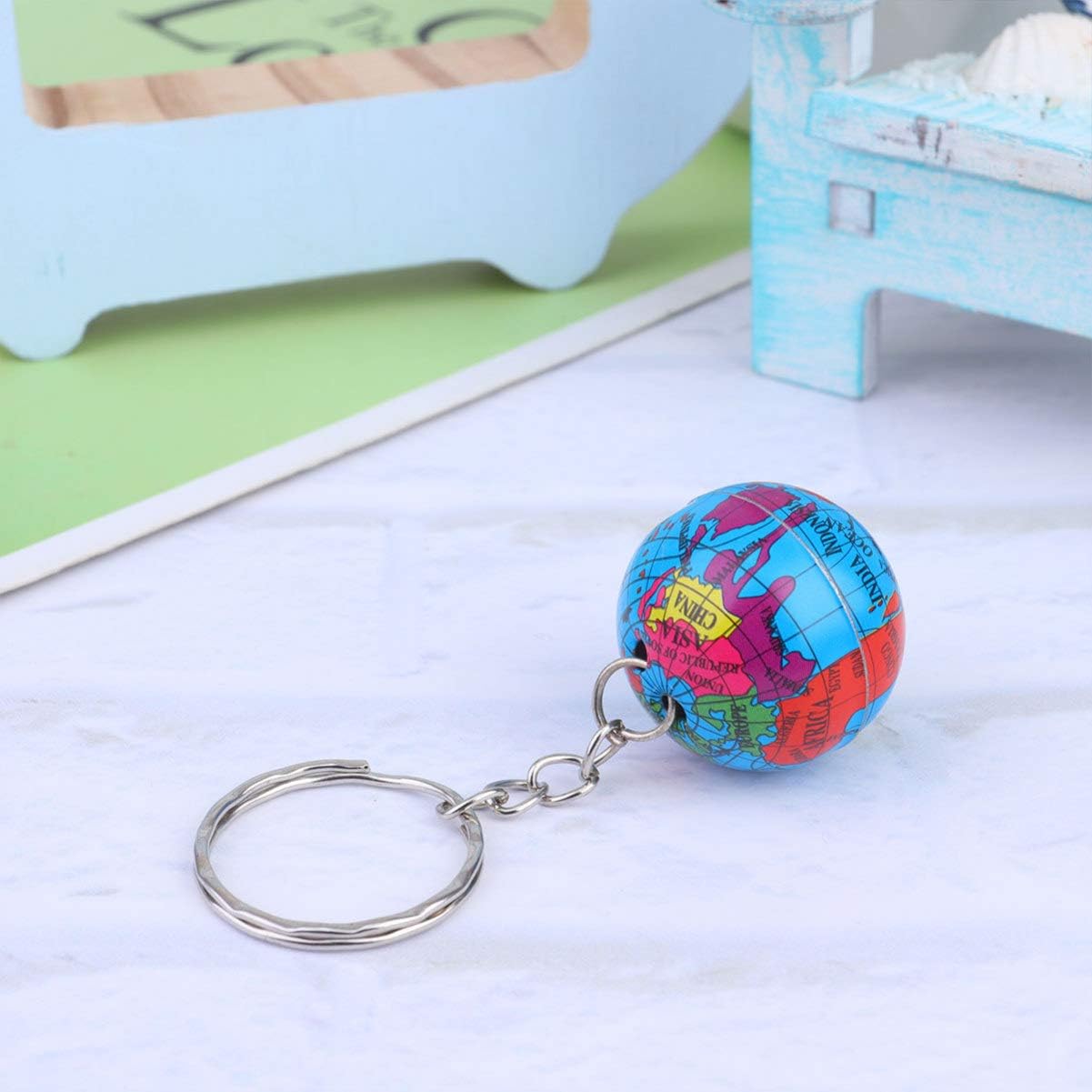 12Pcs Tinplate Globe Keychains with Mini World Planets