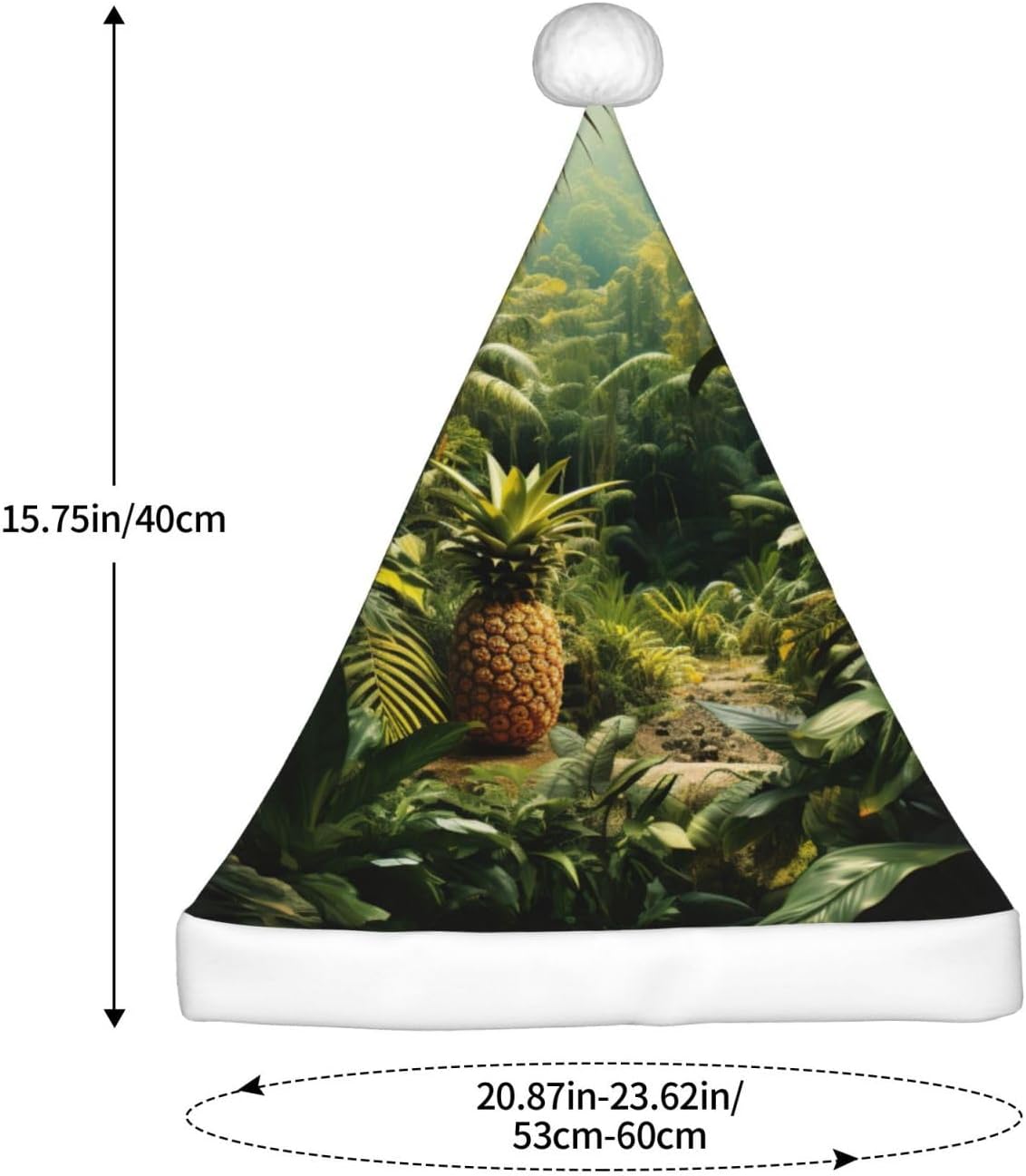 QINZHENG Pineapple Green Santa Hat Personalized Christmas Gift for Women
