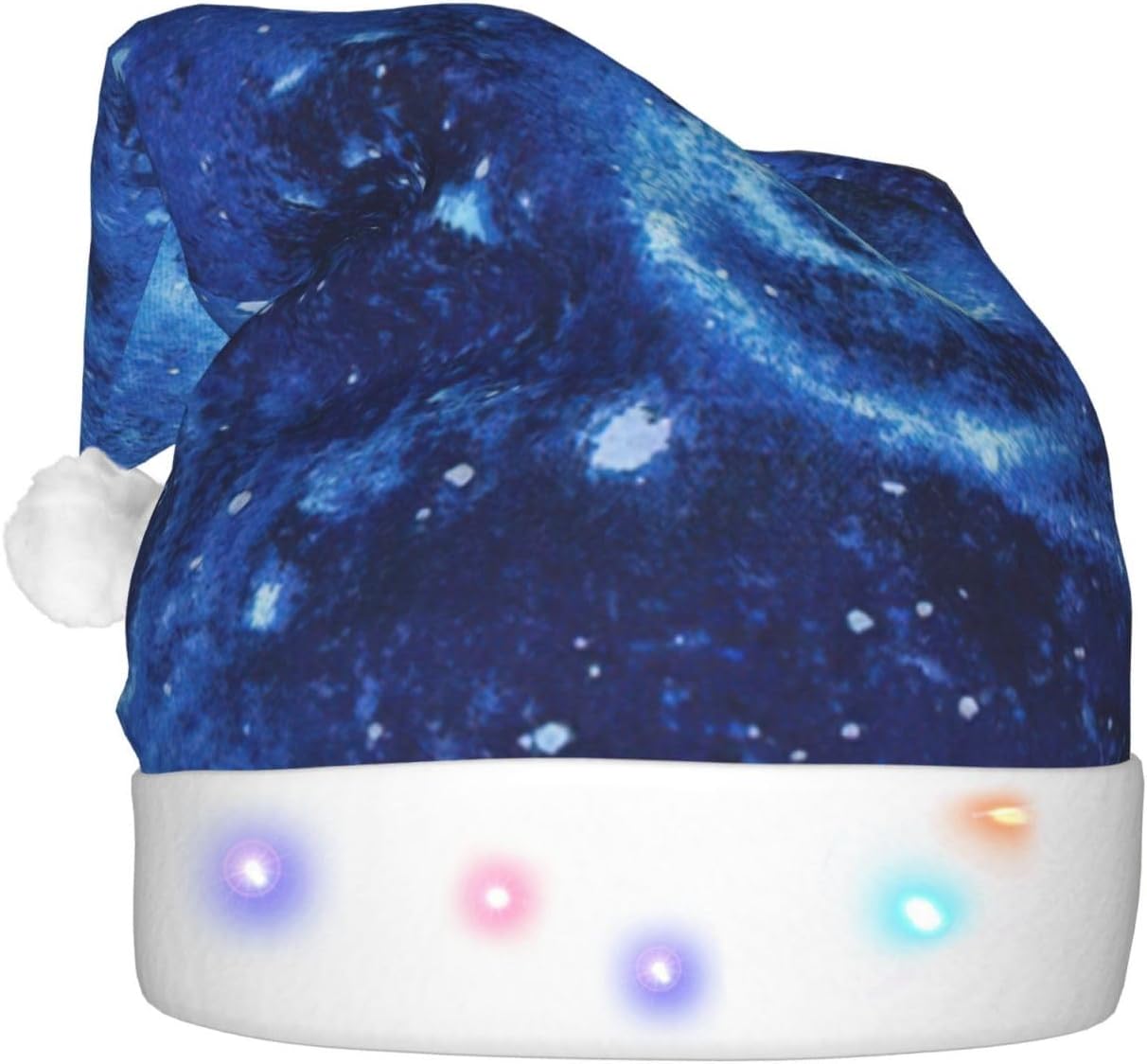 QINZHENG Blue Universe LED Santa Hat for Christmas Party