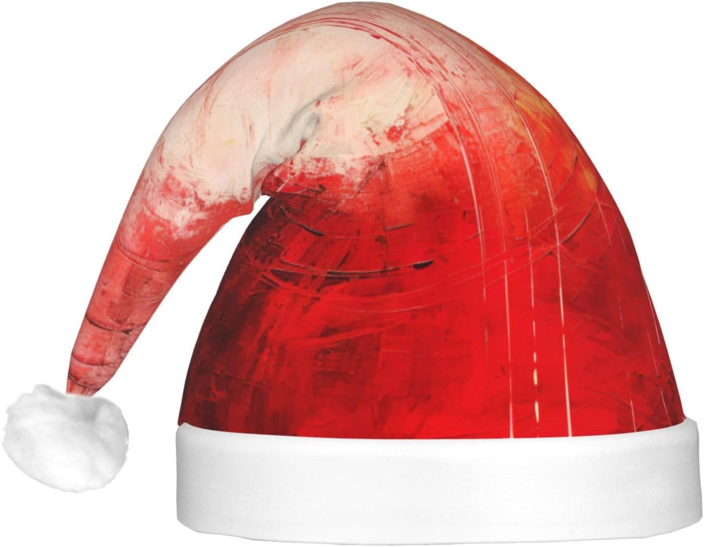 QINZHENG LED Christmas Santa Hat with Abstract Painting Print