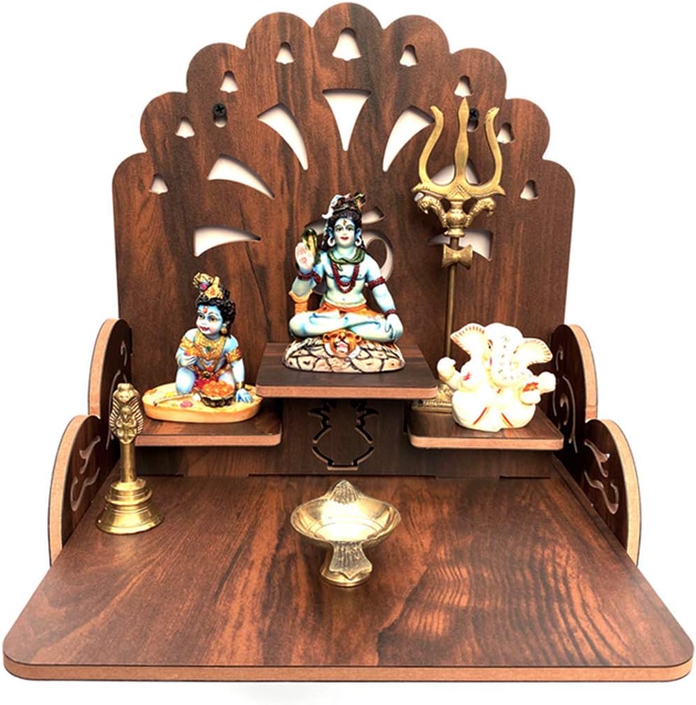 7CR Walnut Brown Temple Statue