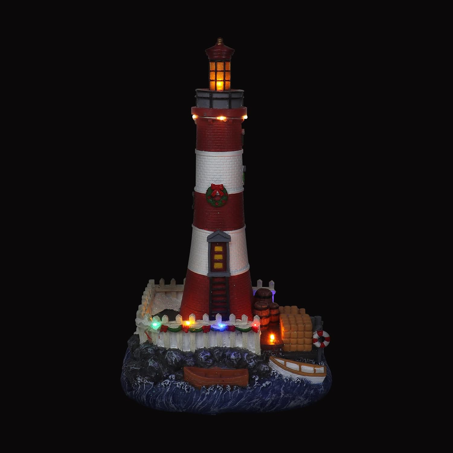 Christmas Village Lighthouse Resin Collectible