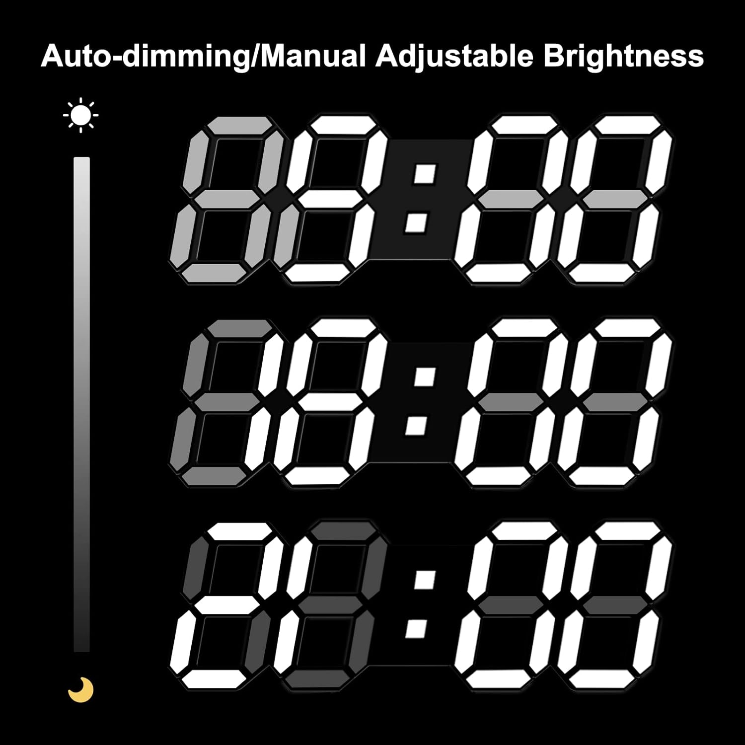 Deeyaple 3D LED Alarm Clock with Night Light