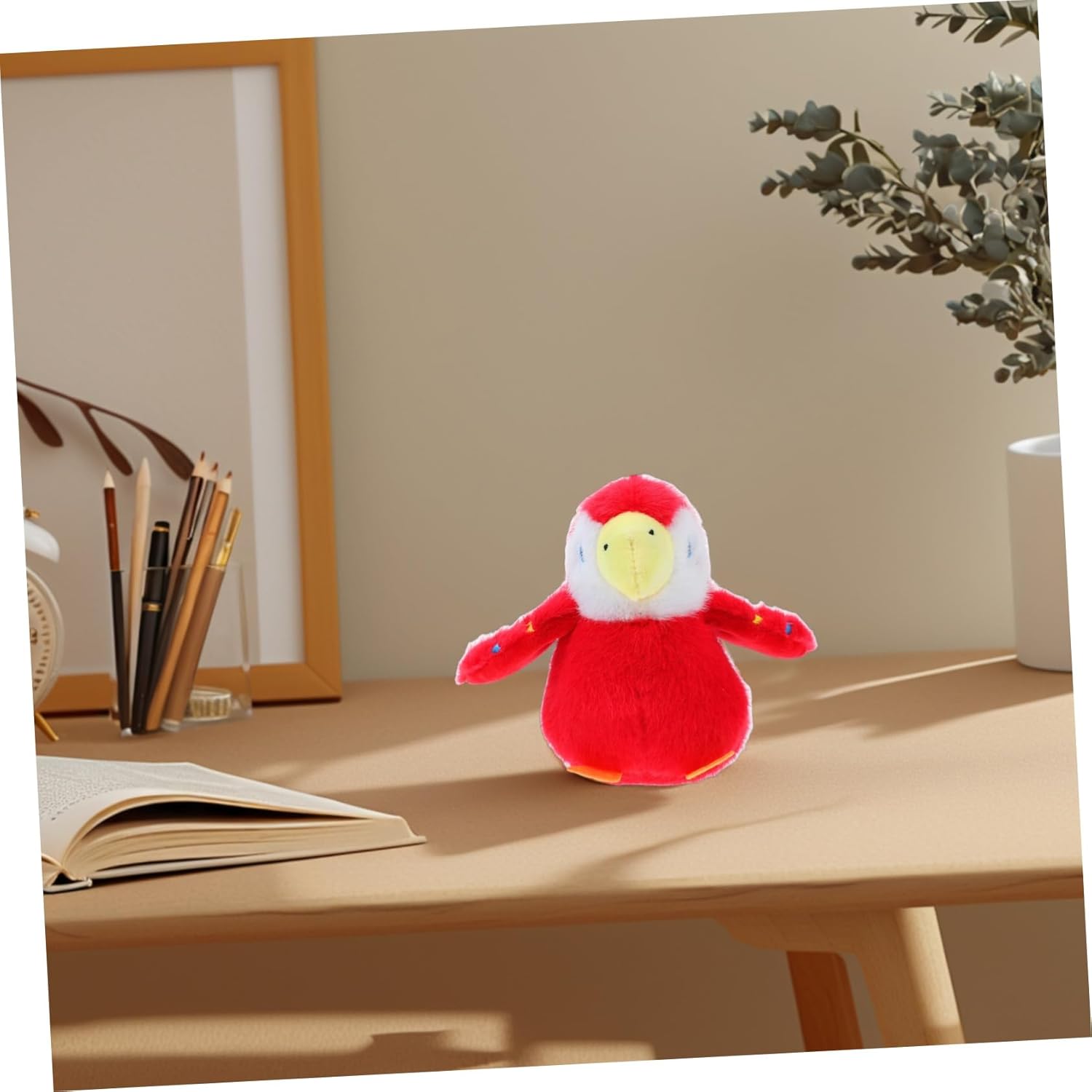 Unomor Soft Parrot Plush Keychain