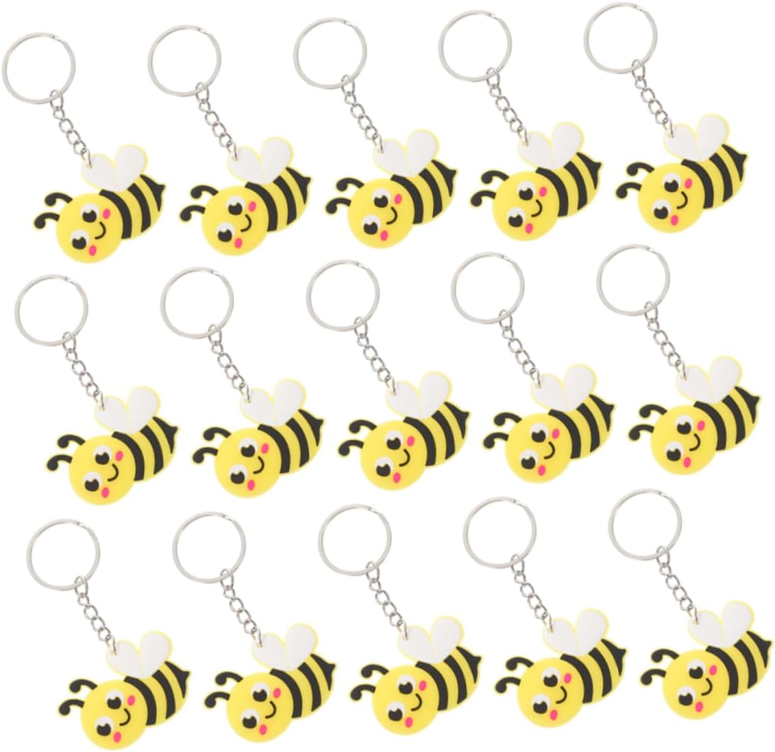 Cabilock 20pcs Cute Bee Keychain Pendant for Backpacks and Party Favors