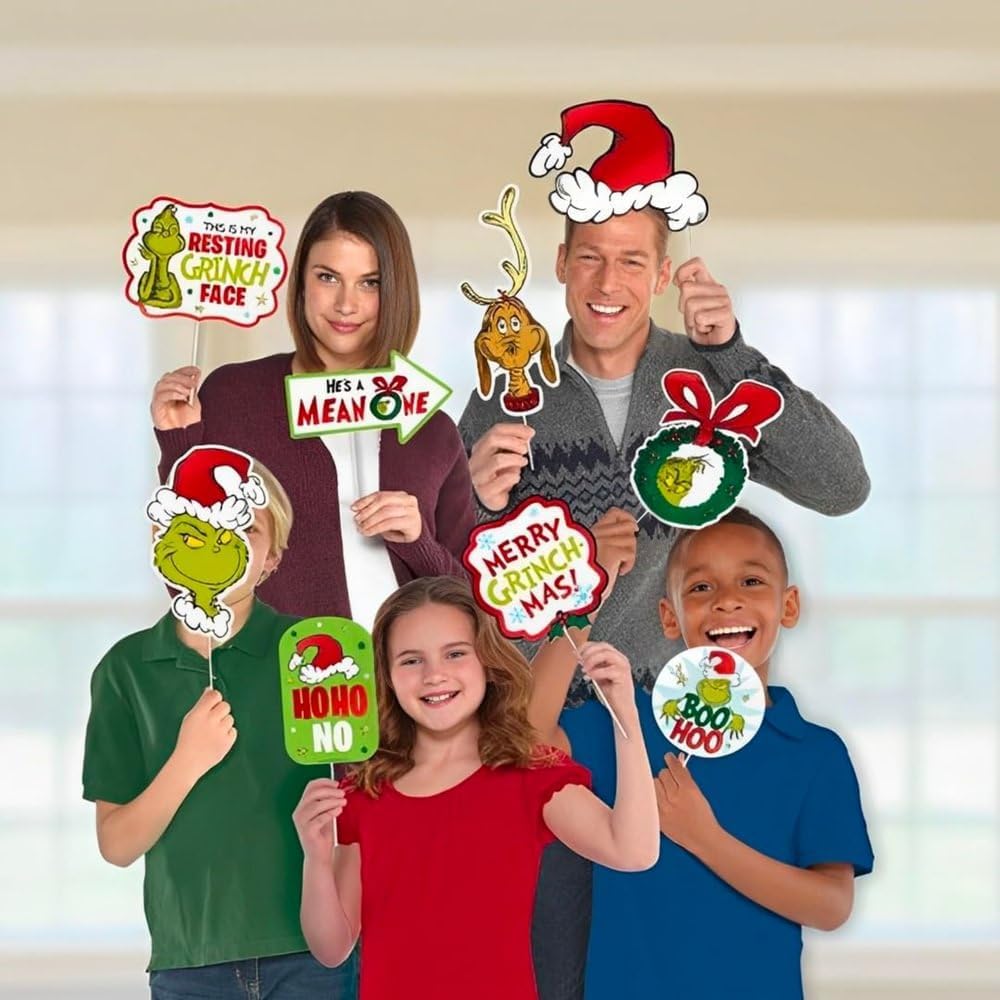 Assorted Paper Grinch Photo Prop Kit Pack of 13