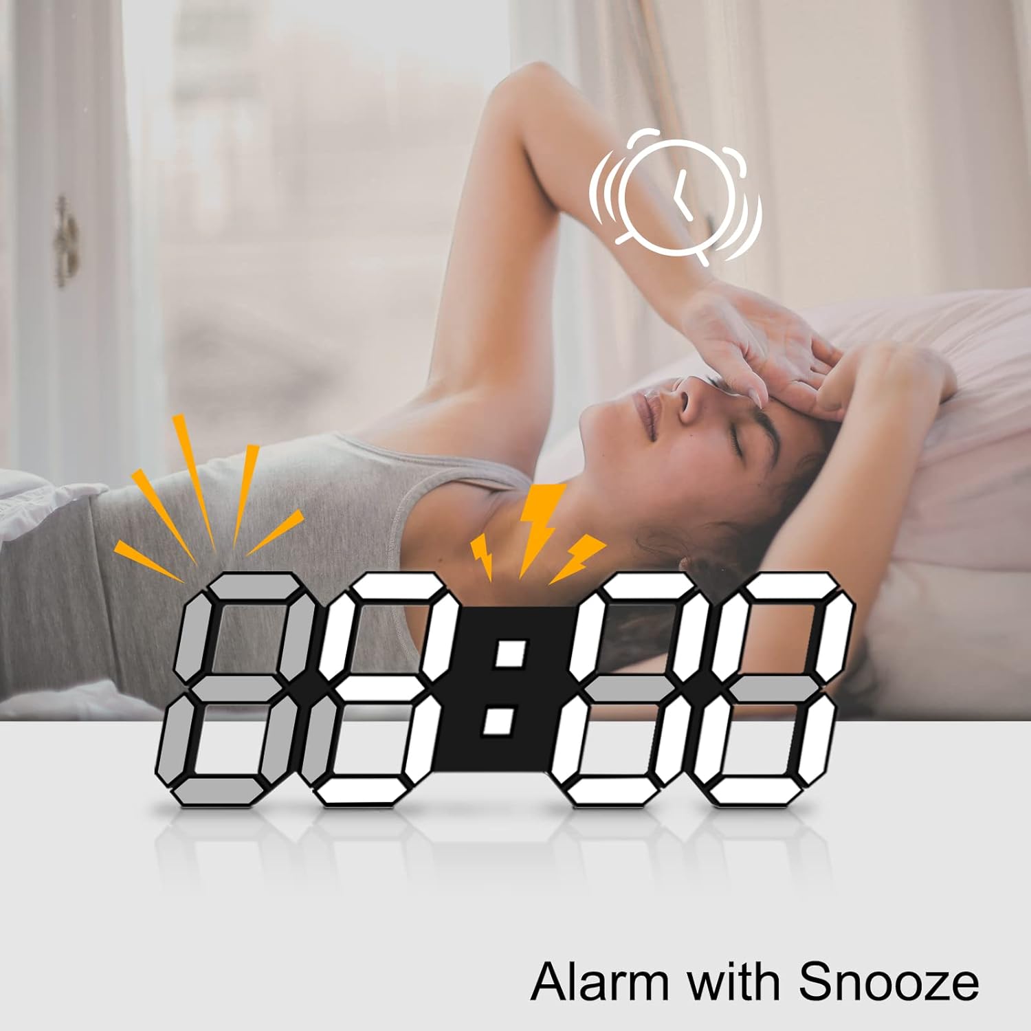 Deeyaple 3D LED Alarm Clock with Night Light