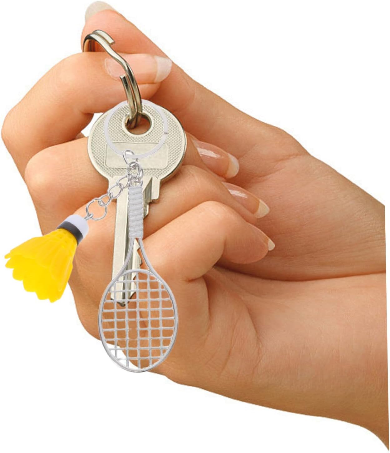 Cabilock 6pcs Mini Sports Pendant Keyring Badminton Bag Charm