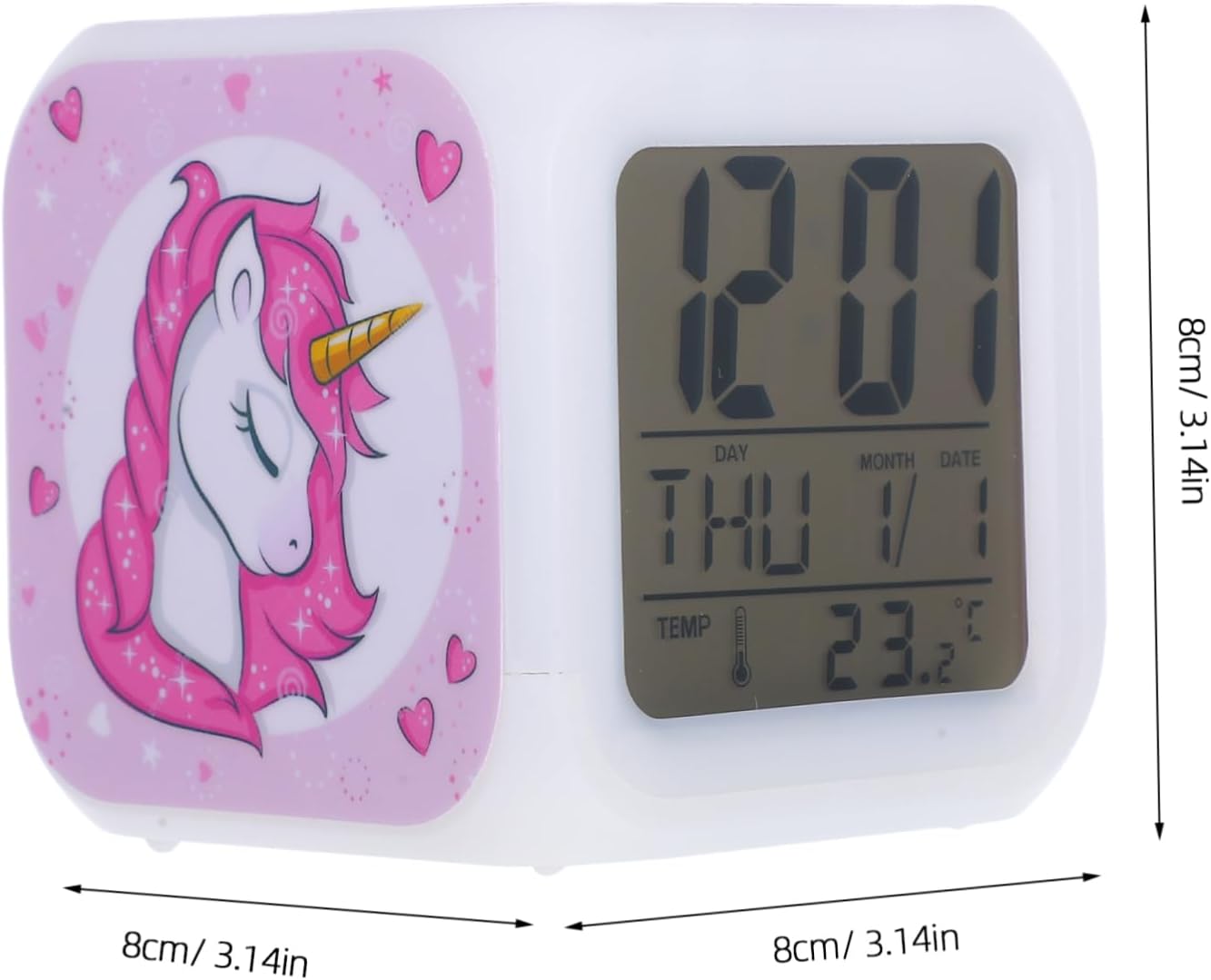 Unomor Unicorn LED Digital Alarm Clock with Brightness Control