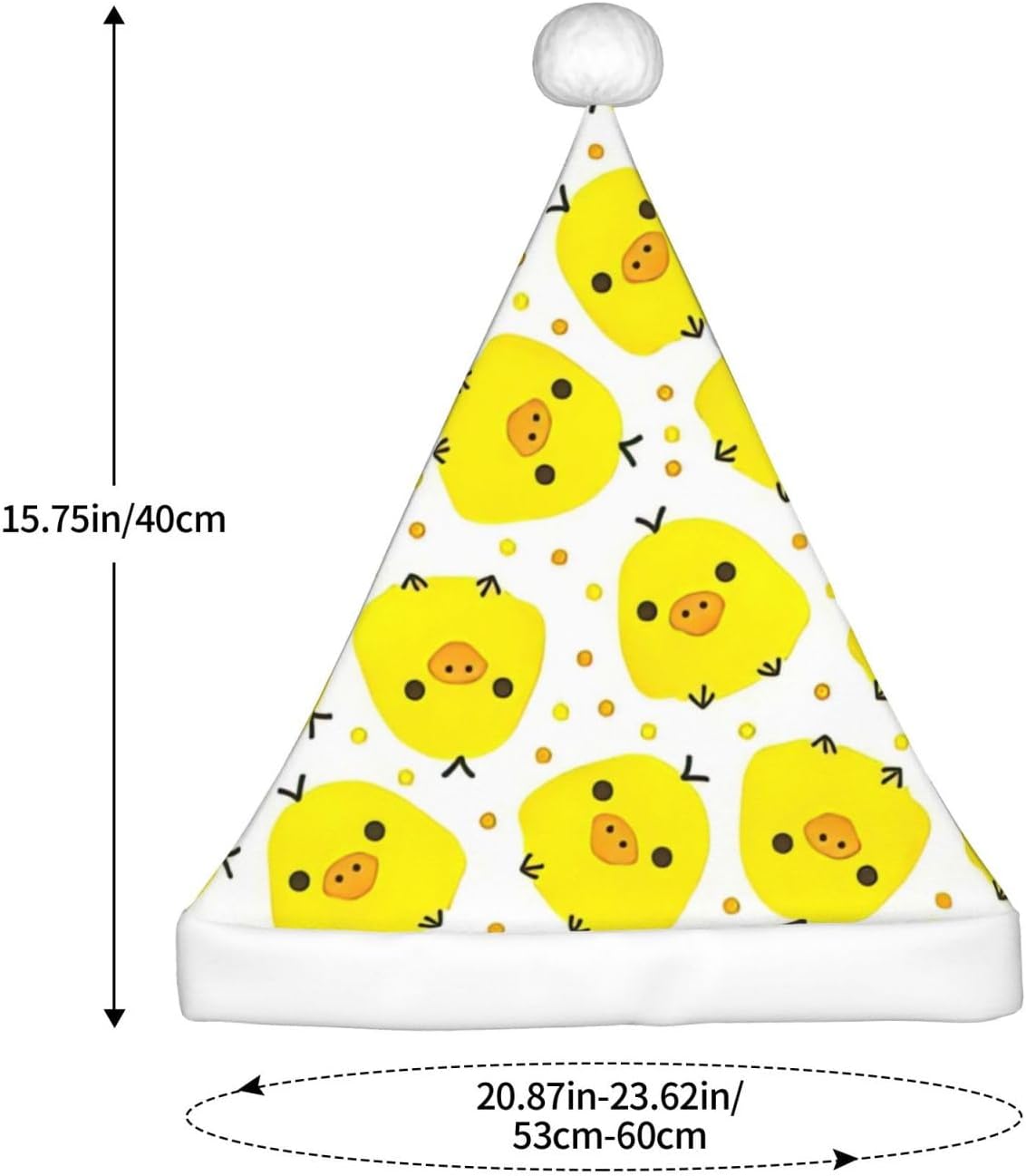 QINZHENG Personalized Santa Hat with Yellow Chicken Print