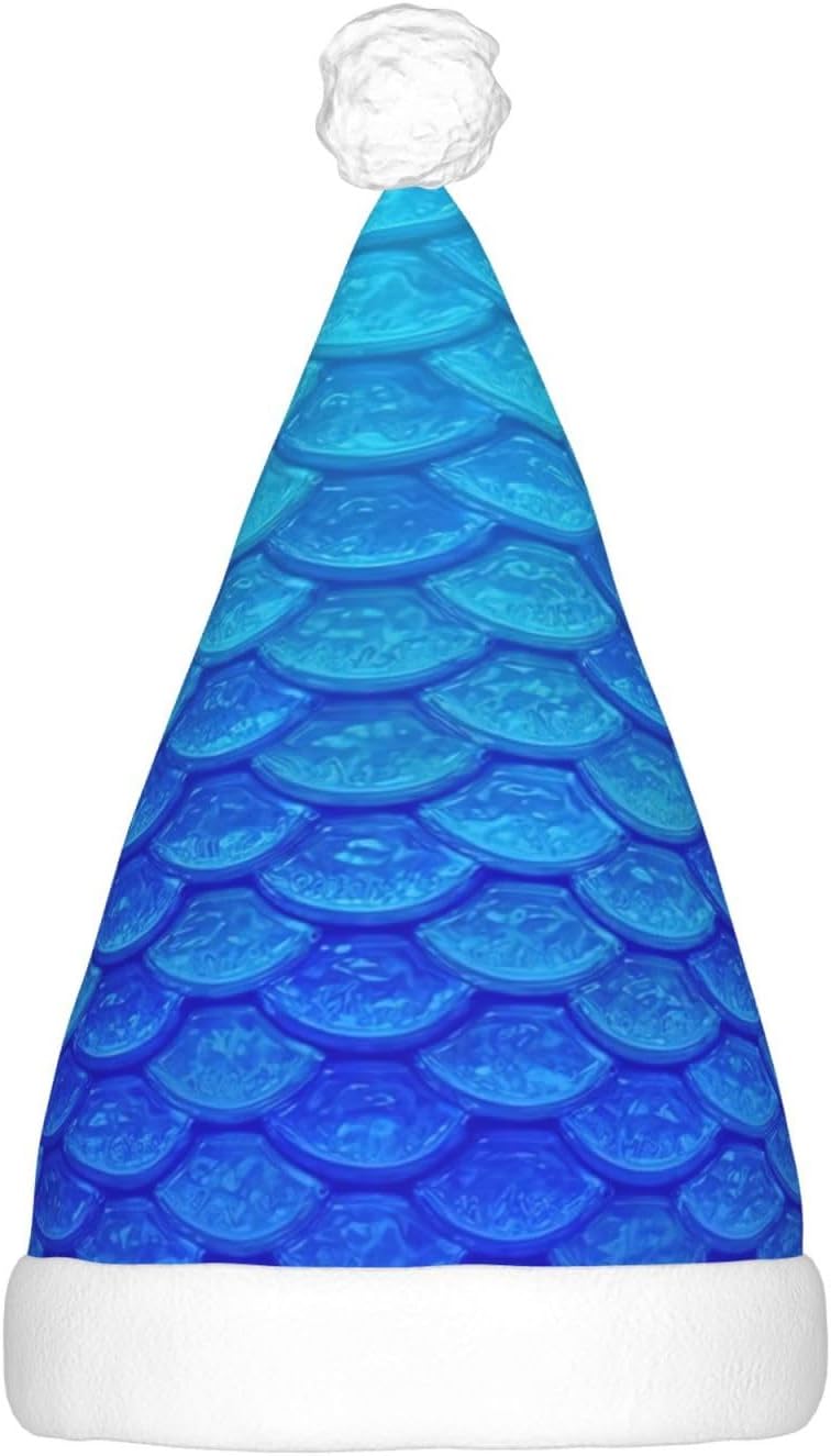 Qin And Zheng Ocean Blue Mermaid Santa Hat With LED Lights
