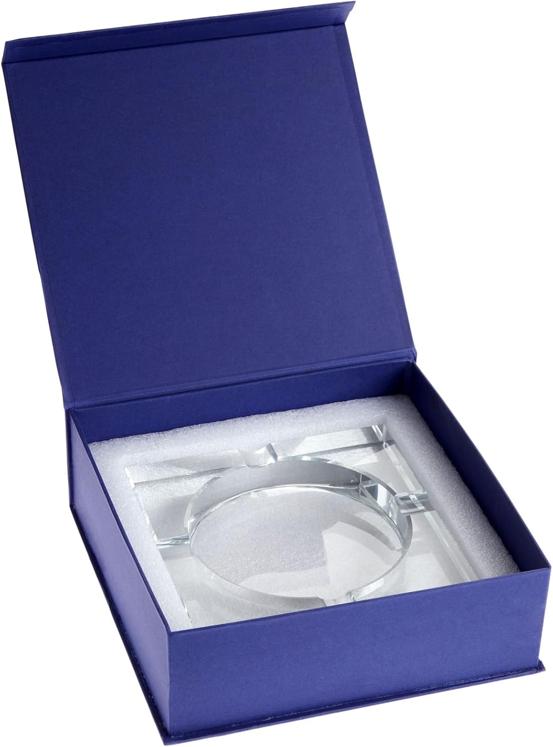 Juvale Glass Crystal Ashtray with 4 Slots for Cigars