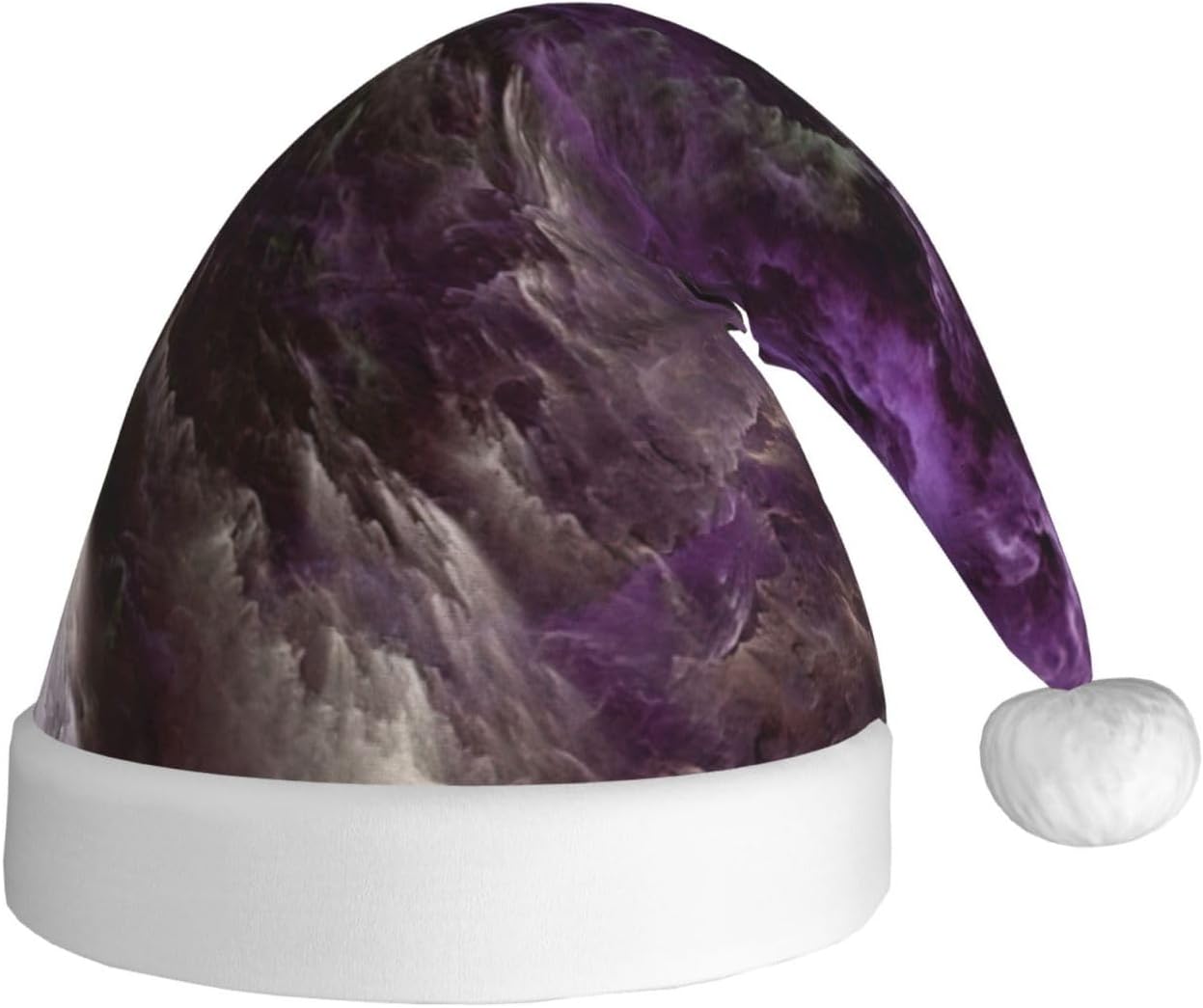 QINZHENG Purple Galaxy Print Santa Hat for Women