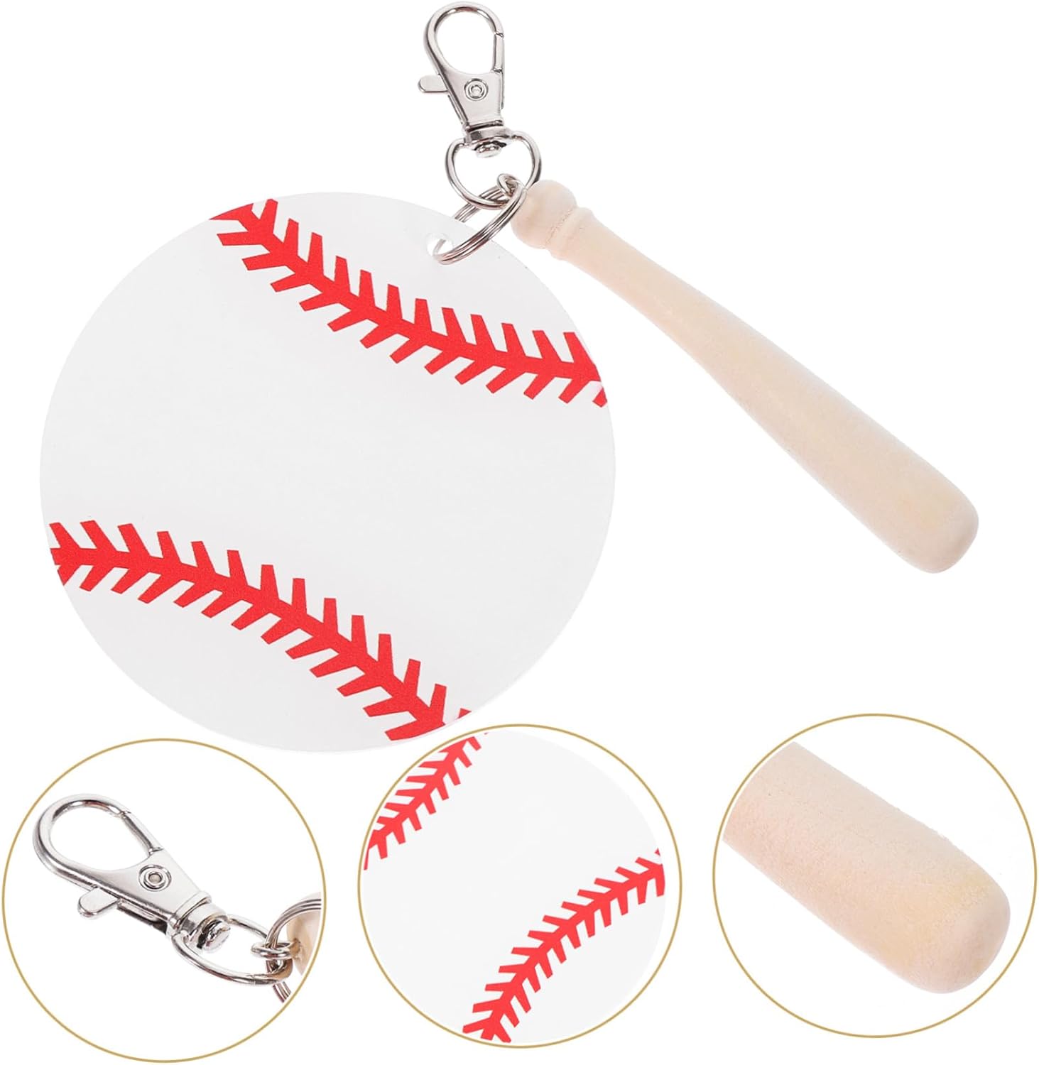 VALICLUD 2pcs Baseball Themed Durable Acrylic Keychains