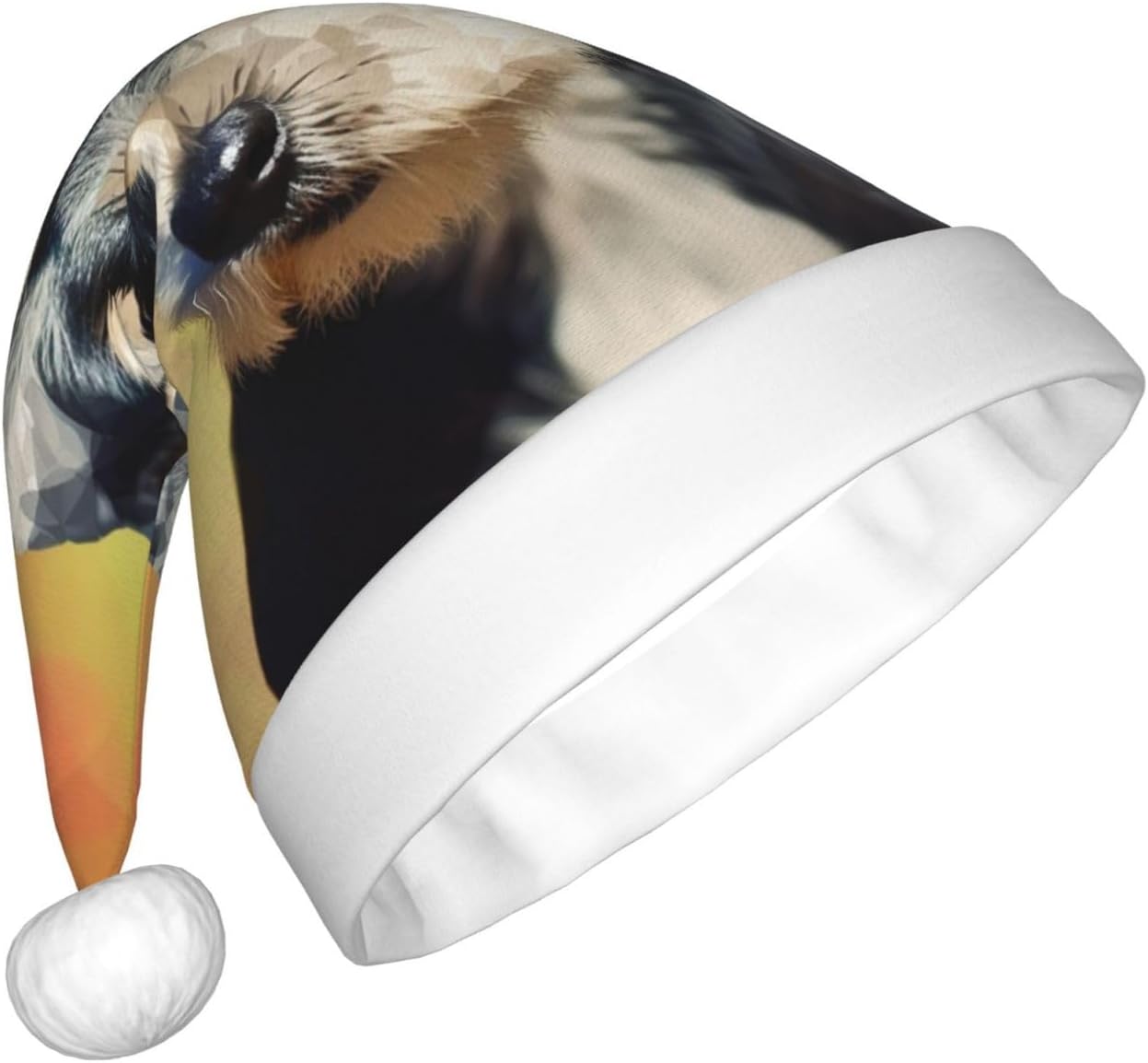 Dog2 Print Adult Christmas Santa Hat for Festive Party
