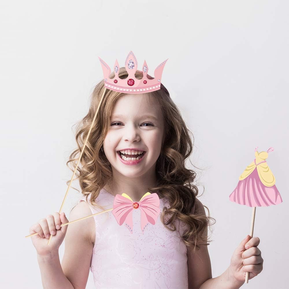 25Pcs Princess Photo Booth Props With Stick