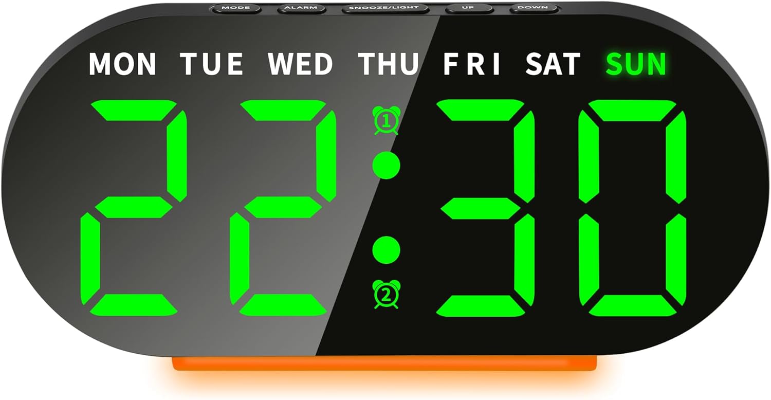 DTKID Digital Alarm Clock with Dual Alarms and Snooze