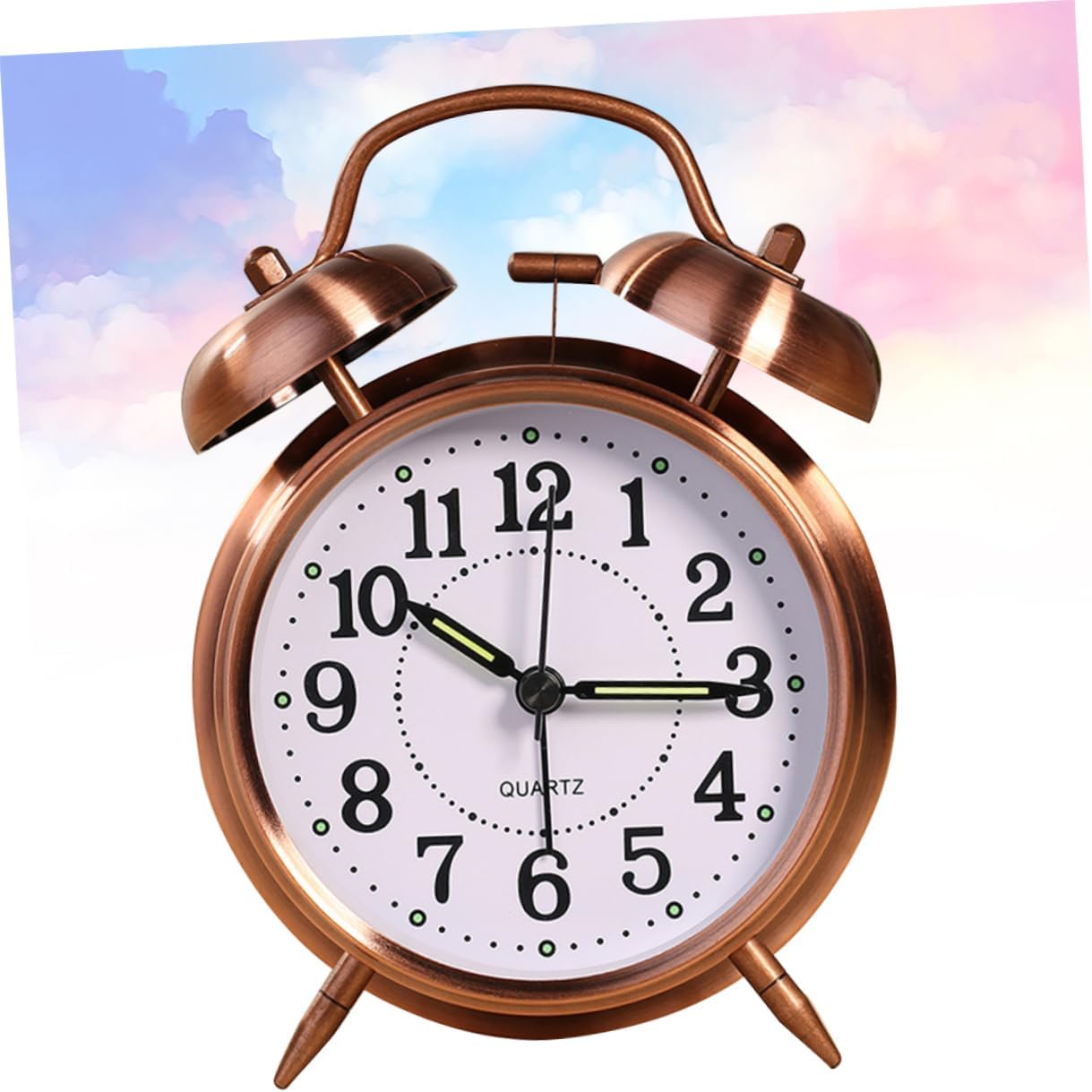 Holidanna Metal Double Bells Alarm Clock with Nightlight