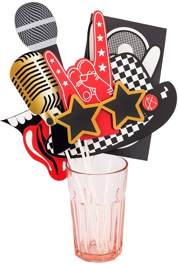 Paper Jazz Rock and Roll Party Decorations 18pcs