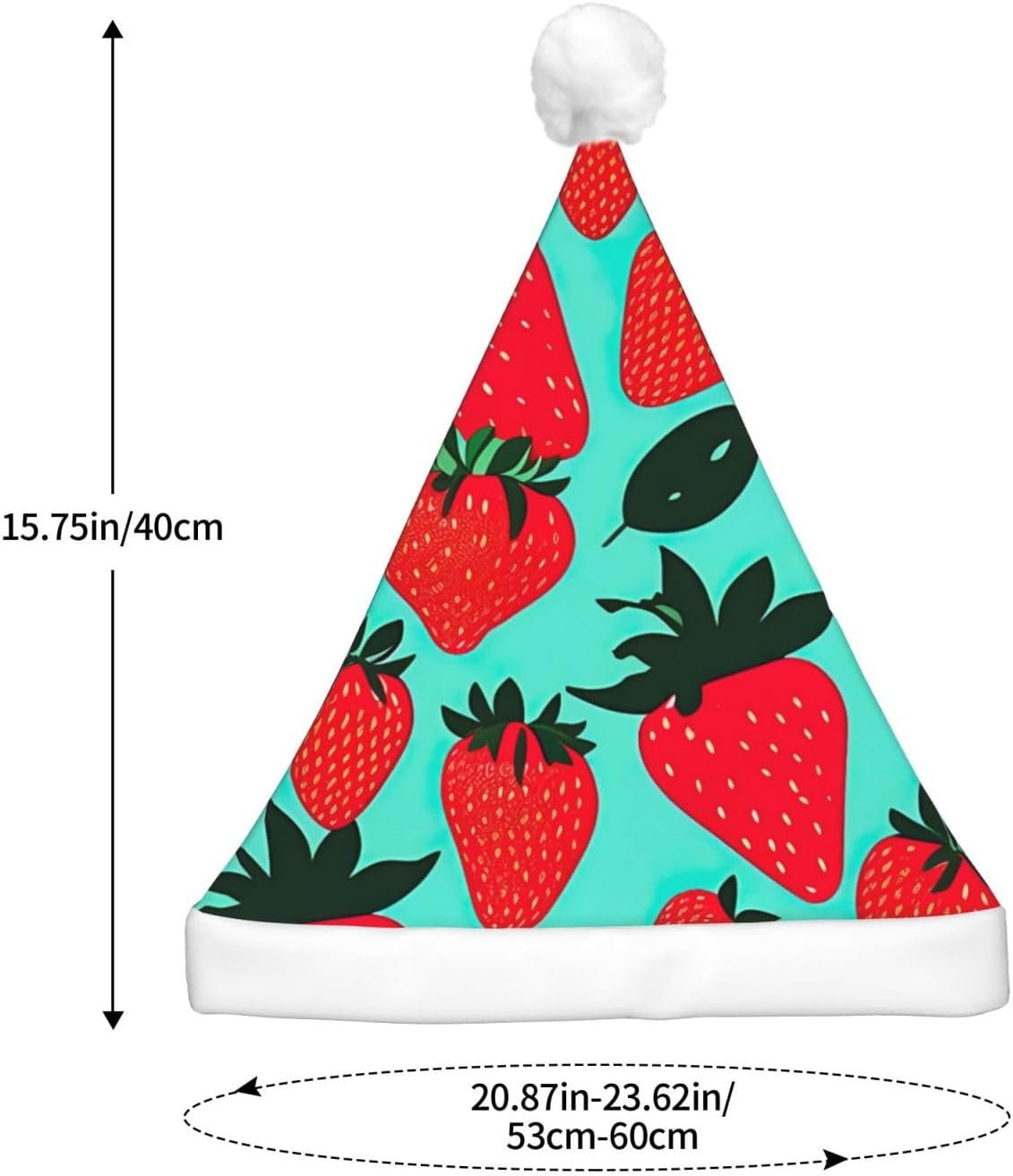 QINZHENG LED Light Up Strawberry Santa Hat for Adults Christmas Party Hat