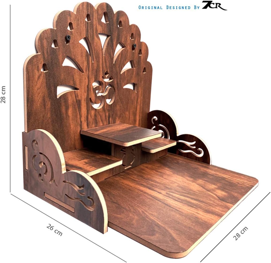 7CR Walnut Brown Temple Statue