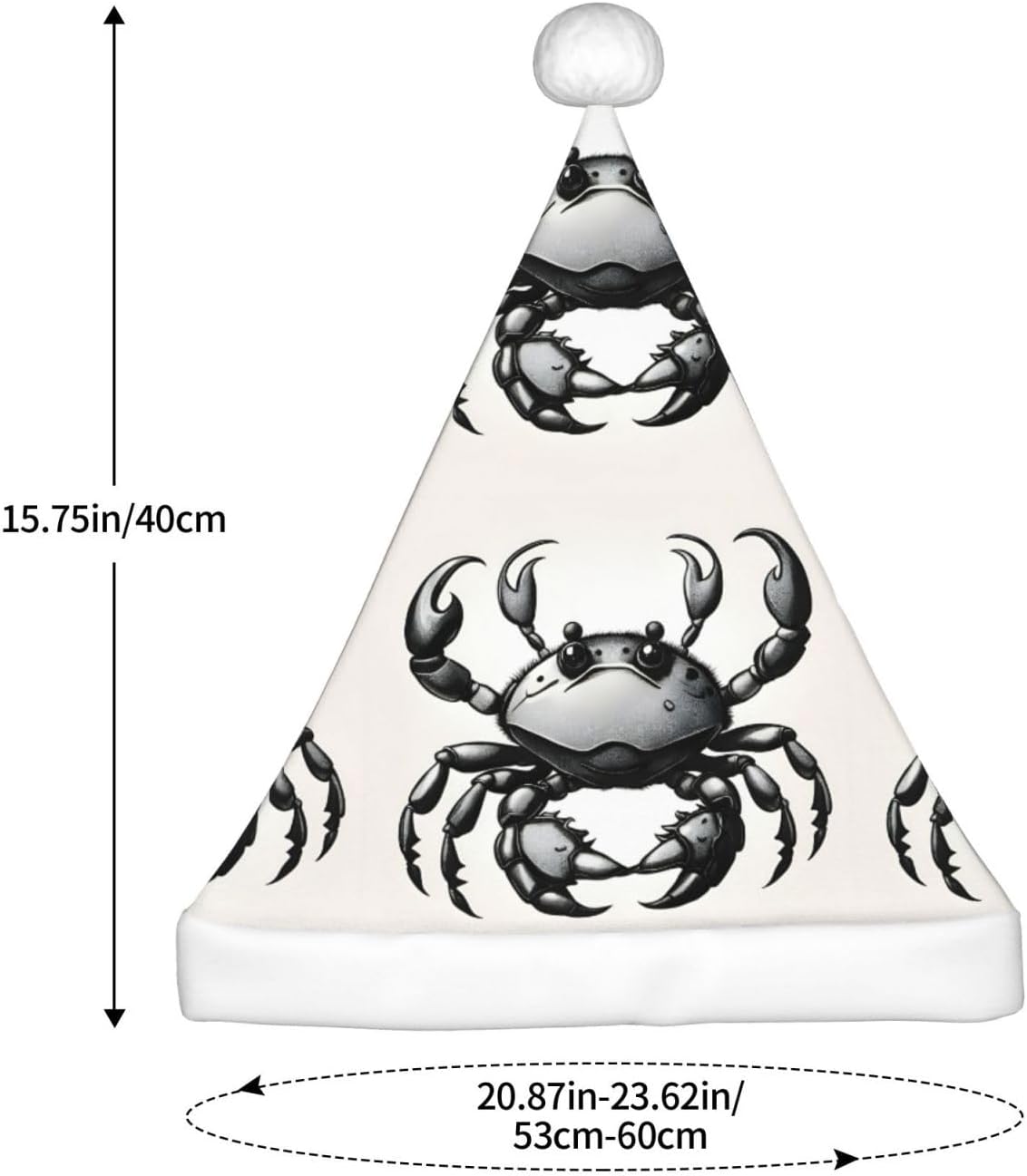 QinZheng Cartoon Crab Santa Hat Personalized Christmas Headwear for Women