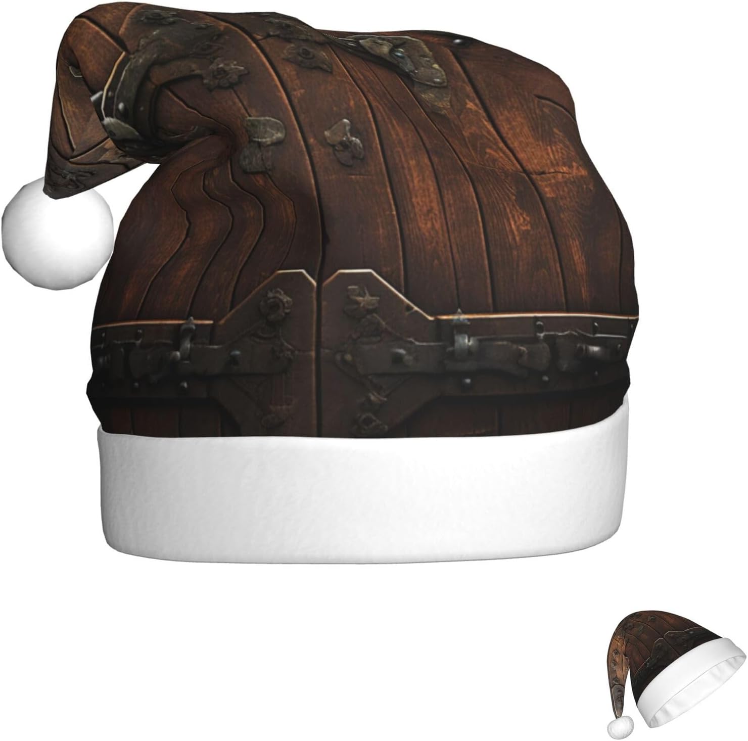Rustic Style Plush Santa Christmas Hat for Adults