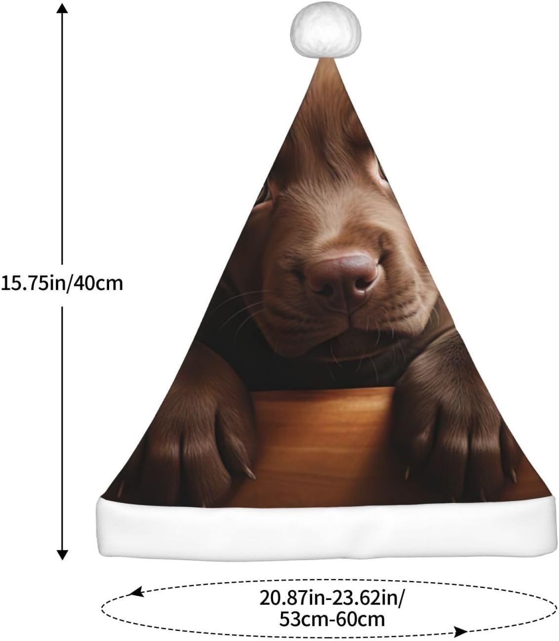 QINZHENG Cute Labrador Santa Hat Christmas Decoration
