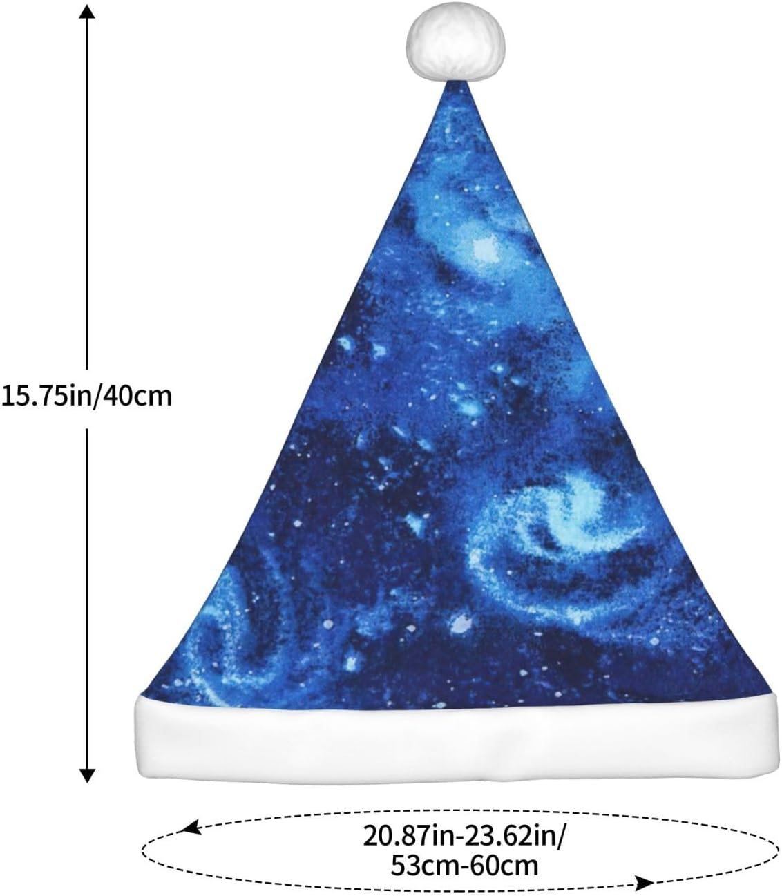QinZheng Blue Universe Space Galaxy Santa Hat for Women