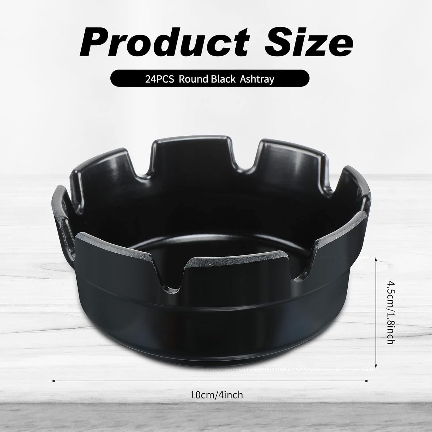 Reginary 24-Piece 4 Inch Round Ashtrays Bulk Set