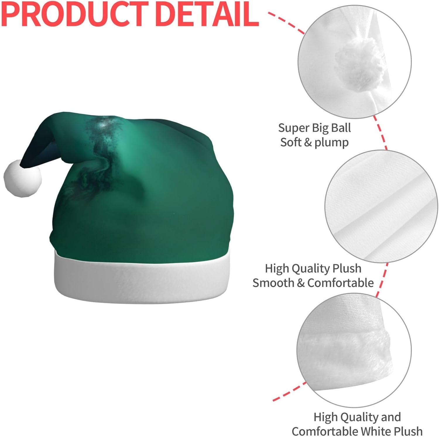 Galaxy Green Santa Hat Personalized Funny Christmas Headwear for Women