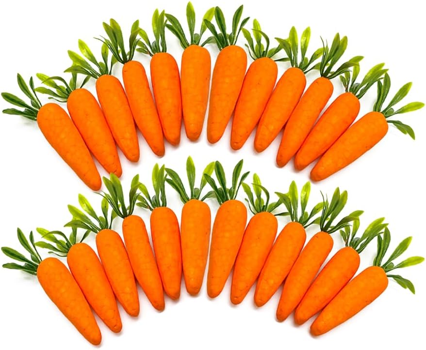 ArtBeauty 24pcs Artificial Carrots for Decor and Crafts