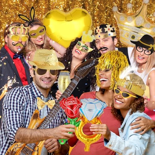 Gold Party Photo Booth Props Set for Adults