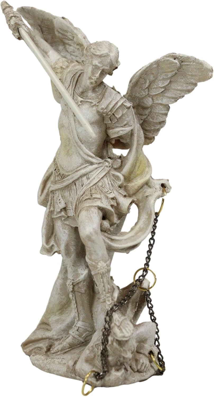 Ebros Ivory Painted Archangel Michael Statue 5 Inch