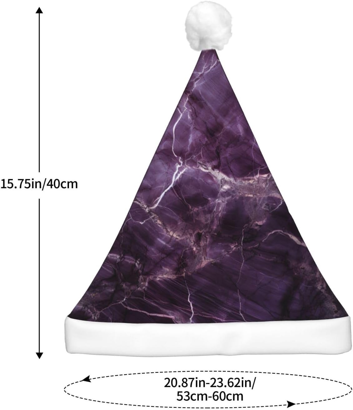 QINZHENG LED Purple Marble Santa Hat for Christmas Party