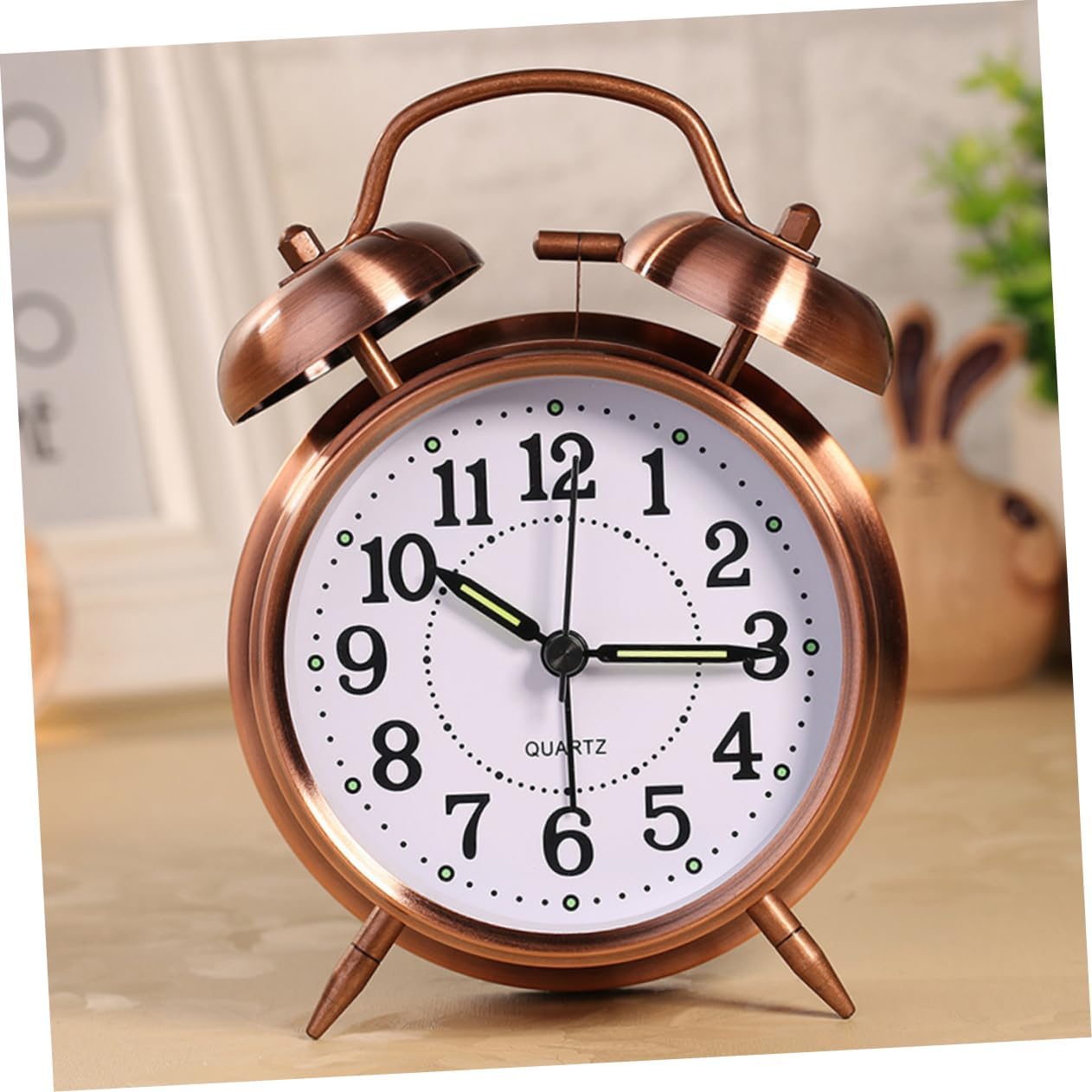 Holidanna Metal Double Bells Alarm Clock with Nightlight