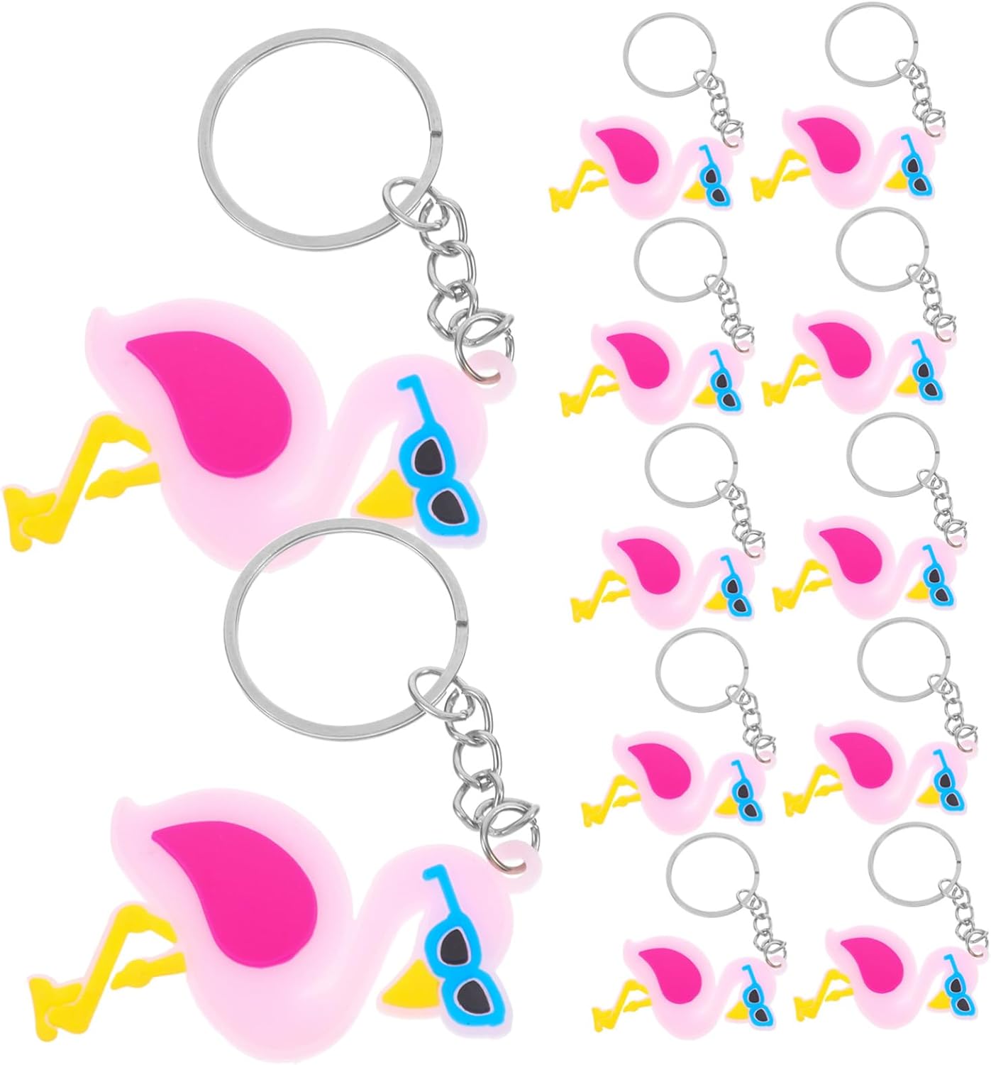 Zerodeko 12pcs Flamingo Keychain Set