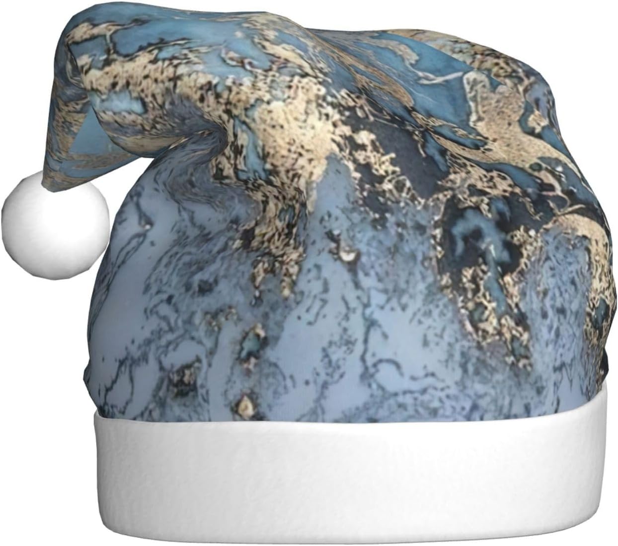 Personalized Santa Hat with Marble Print for Christmas