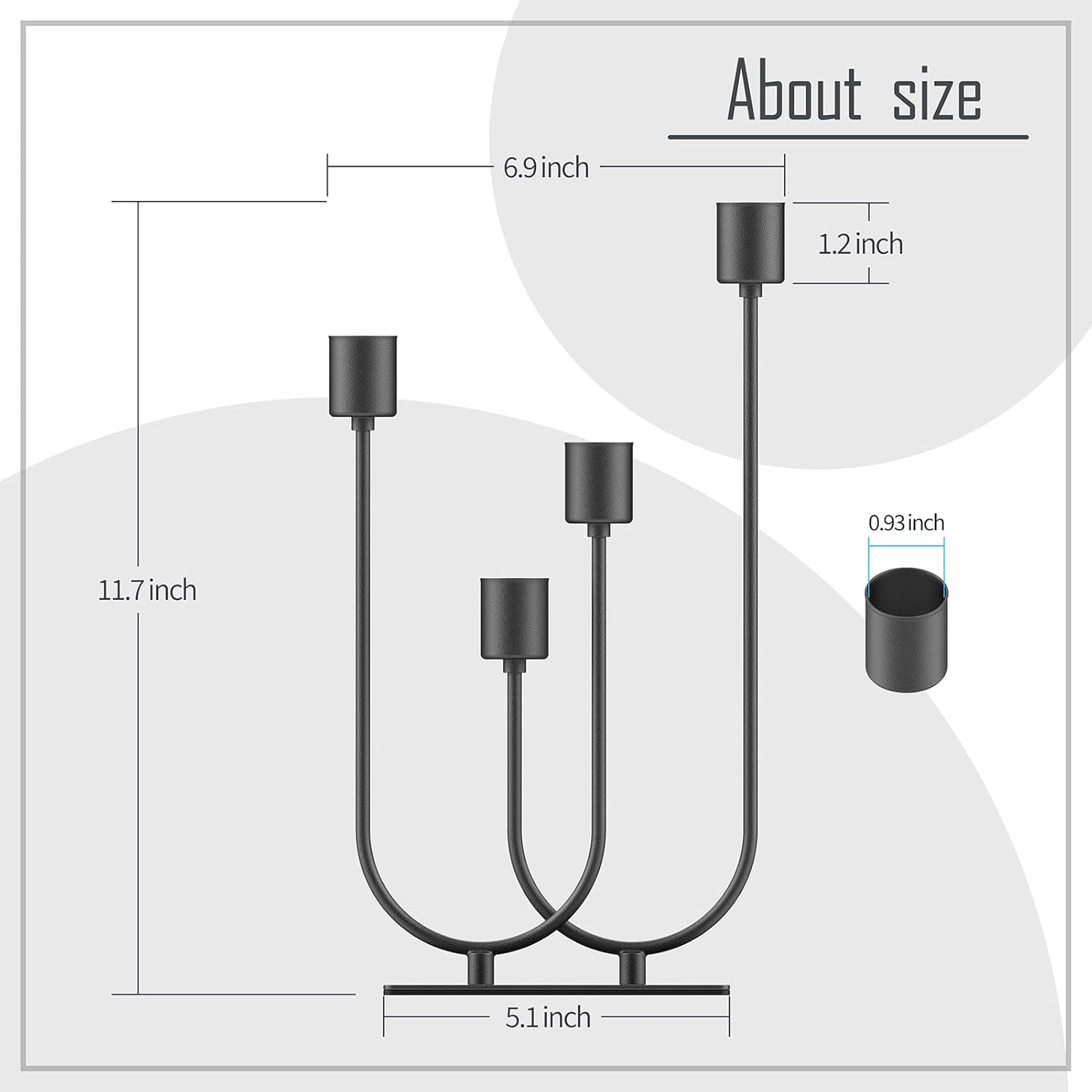 Smtyle Candelabra Fireplace Black Candlesticks Set of 4