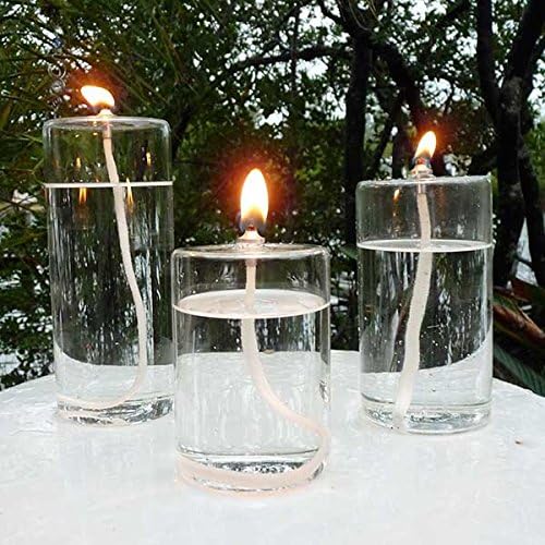 Firefly Dripless 6-Inch Refillable Glass Pillar Candle