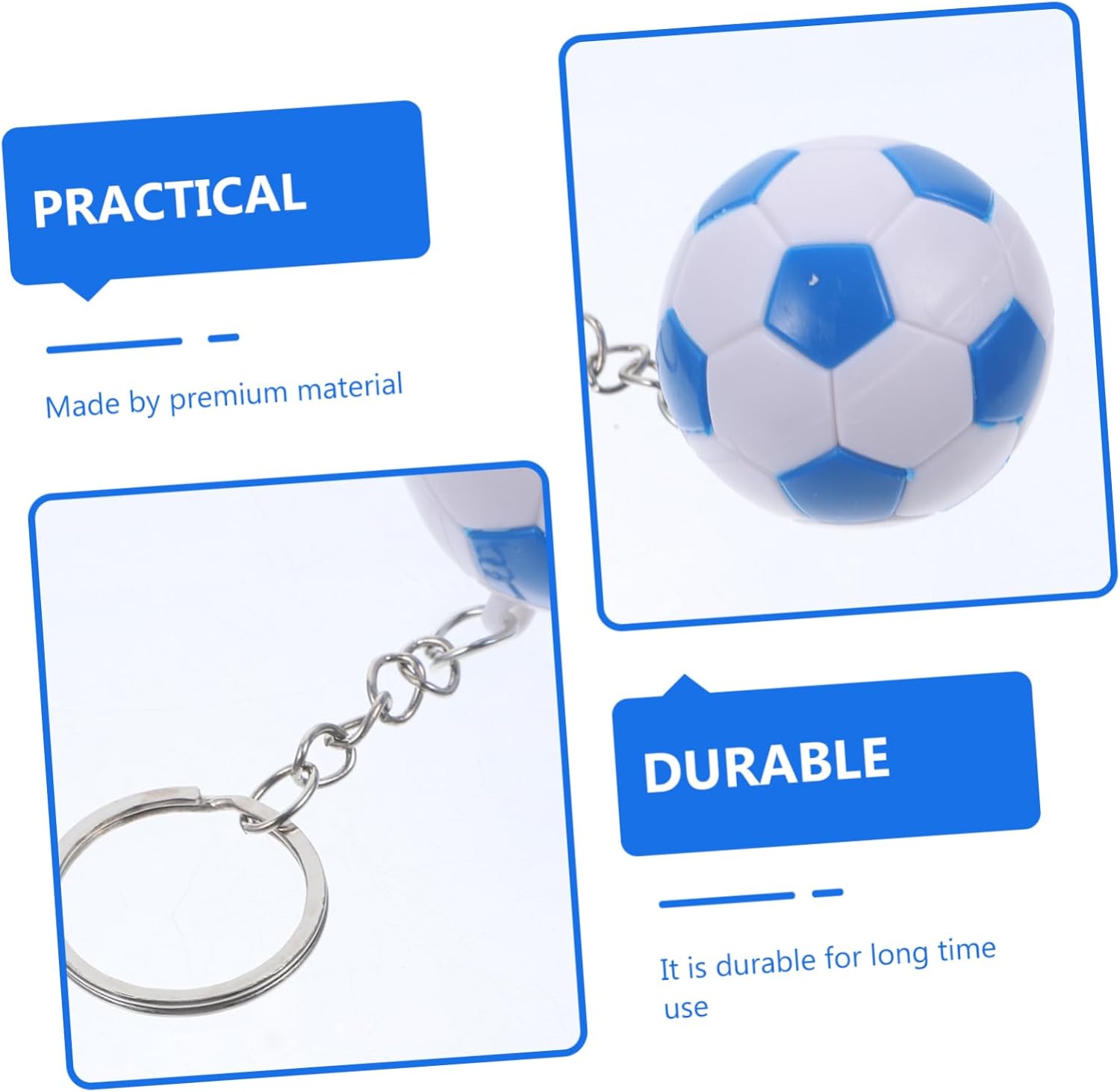 PRETYZOOM 2Pcs Blue Soccer Ball Keychains for Parties and Events