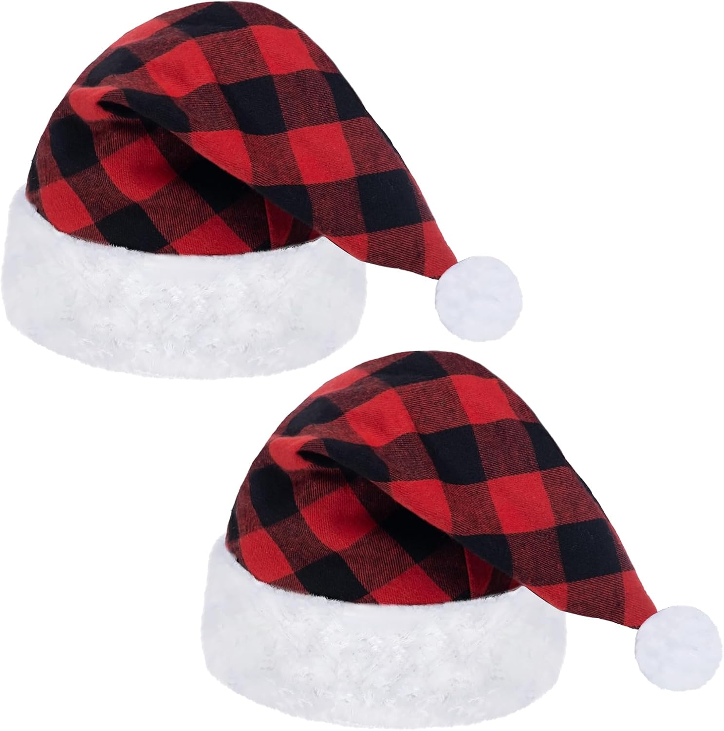 Plaid Santa Hat for Unisex Adults 1