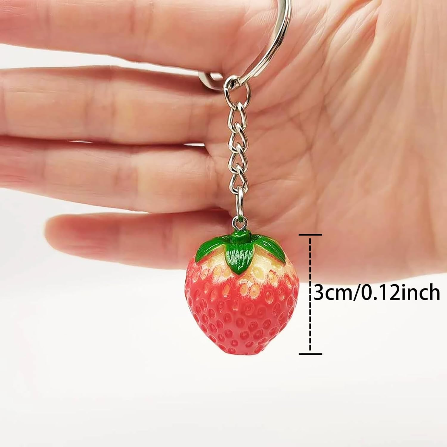 10 Pcs Resin Strawberry Keychain Charms