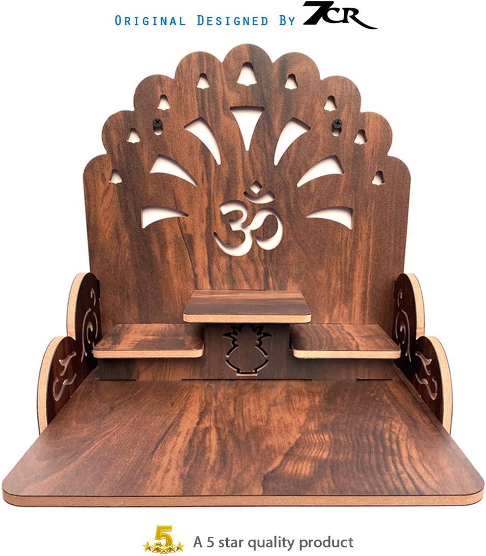 7CR Walnut Brown Temple Statue