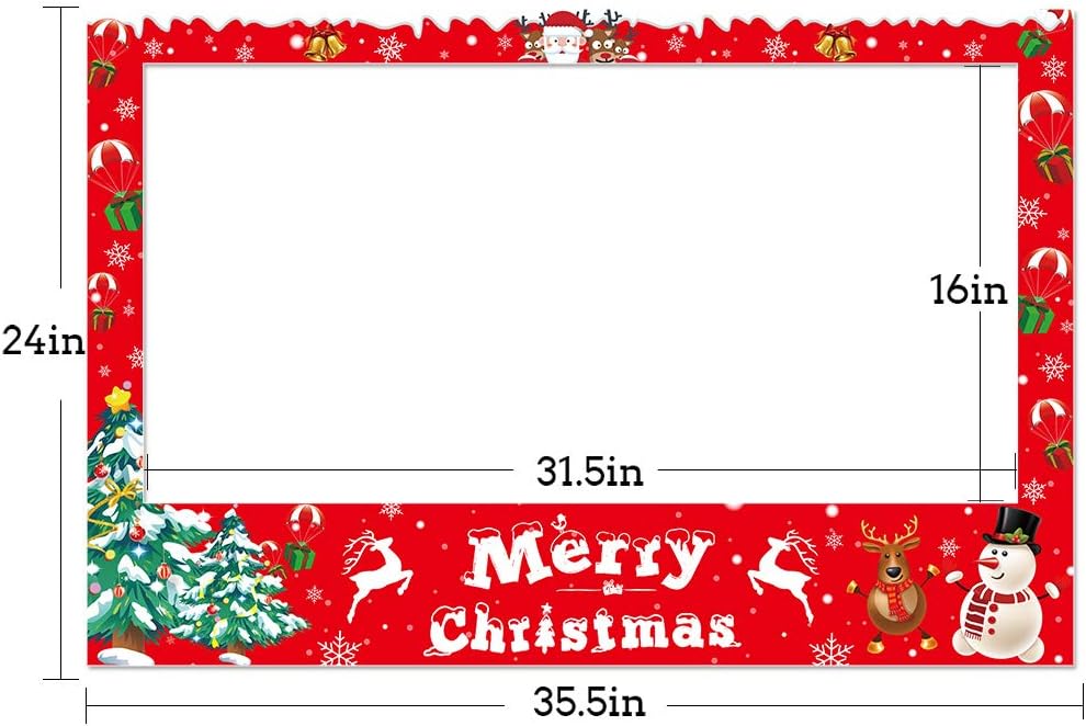 Christmas Photo Booth Frame with 6 Props