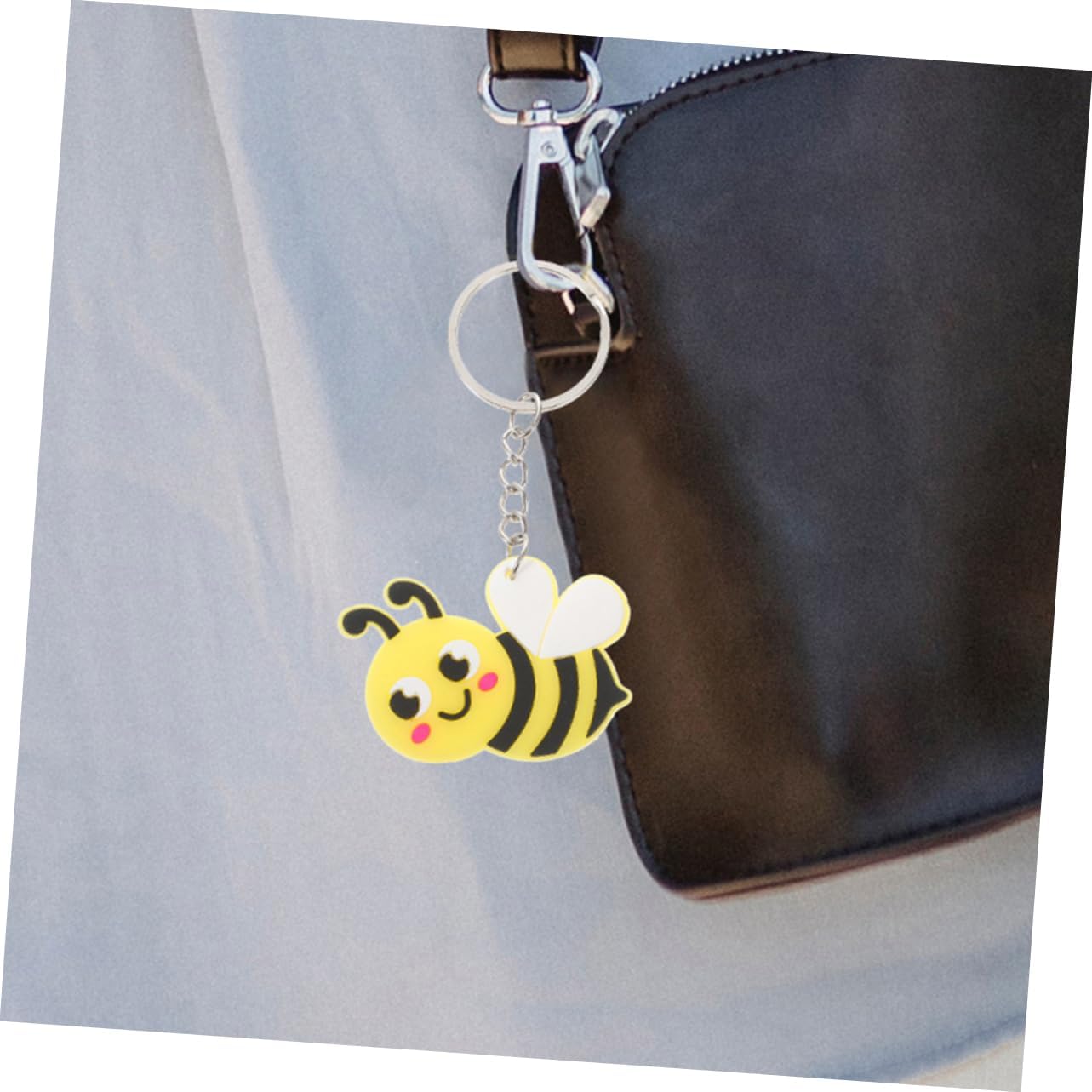 20pcs Cute Bee Keychain Pendant Spring Theme Keyring Pack