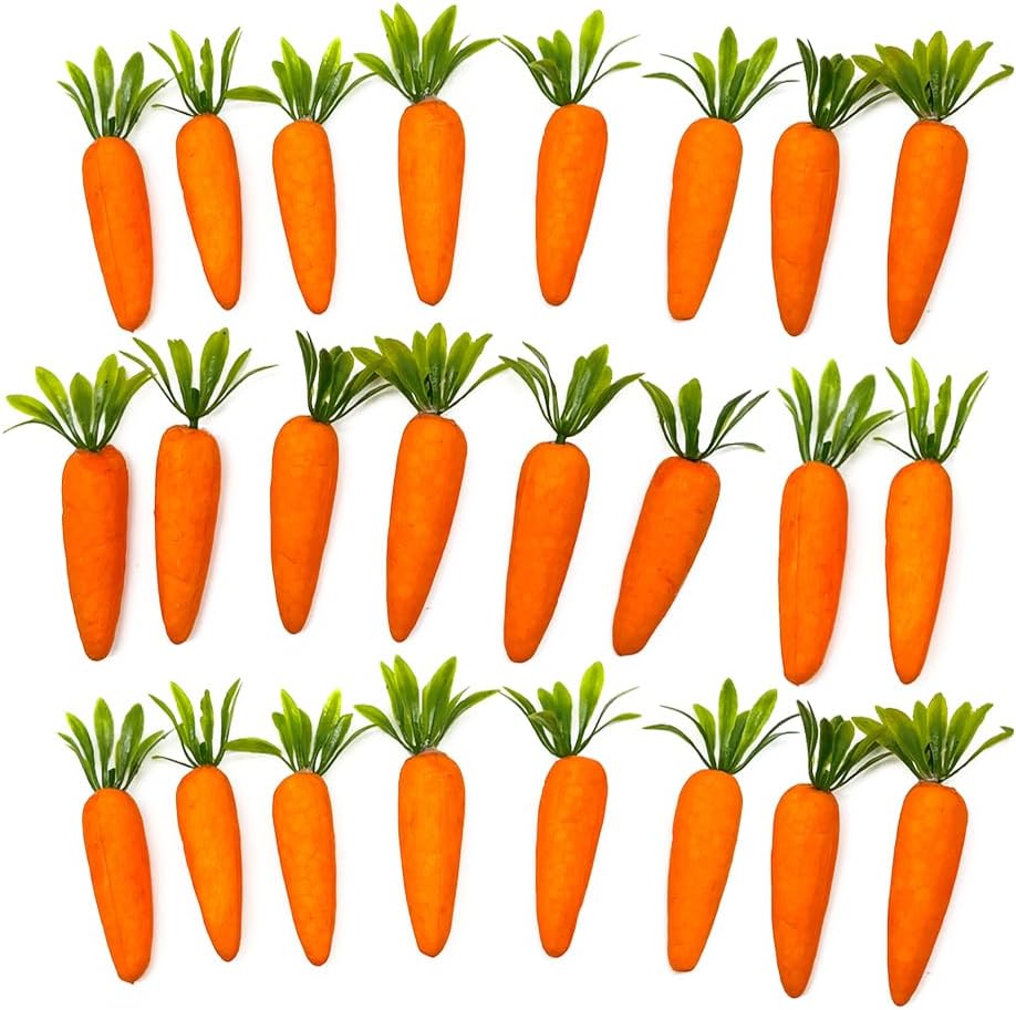 ArtBeauty 24pcs Artificial Carrots for Decor and Crafts